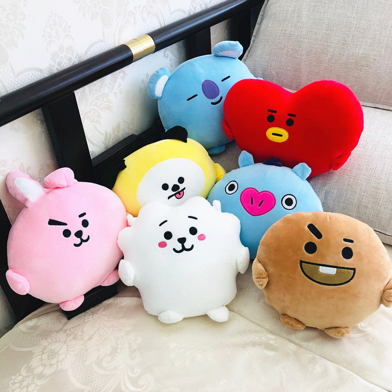 BTS New Cartoon Pillow Cushion PongPong Plush Cushion Pillow