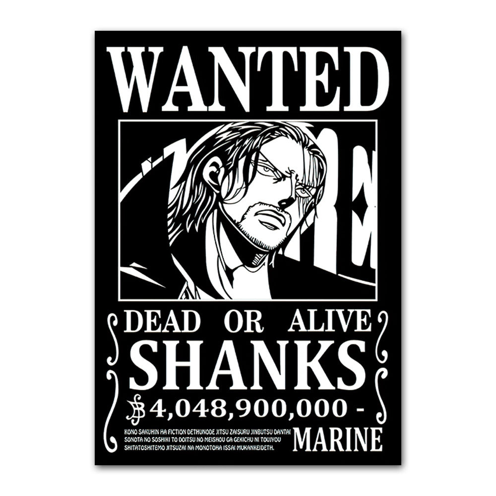 One Piece poster Wanted Order One Piece Bounty Order Luffy Chopper Anime Canvas Painting