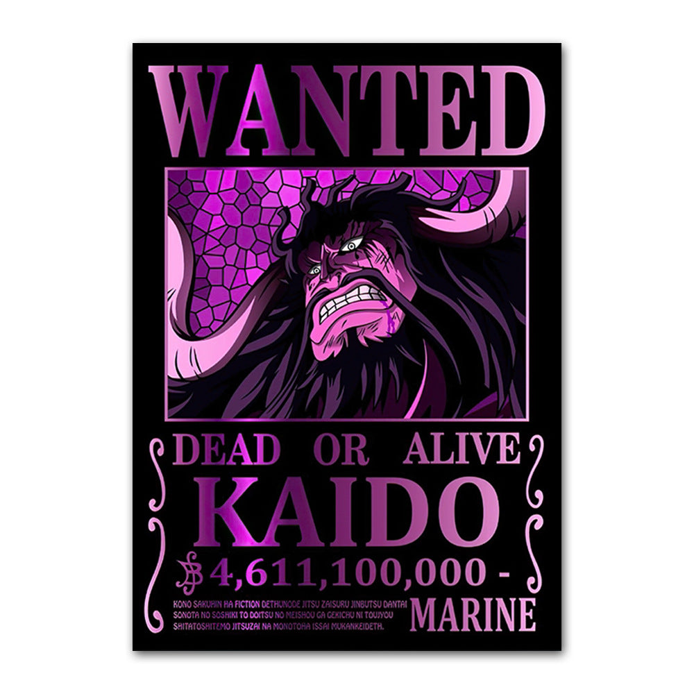 One Piece poster Wanted Order One Piece Bounty Order Luffy Chopper Anime Canvas Painting