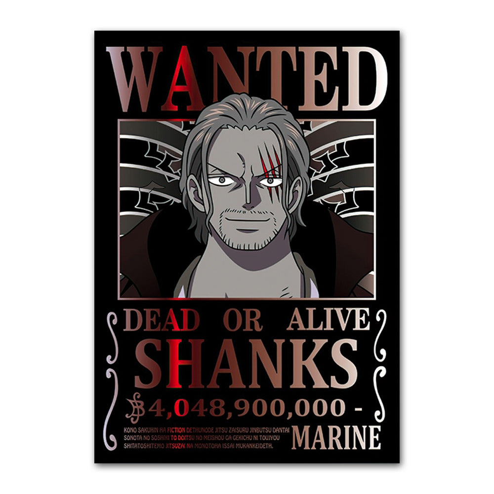 One Piece poster Wanted Order One Piece Bounty Order Luffy Chopper Anime Canvas Painting