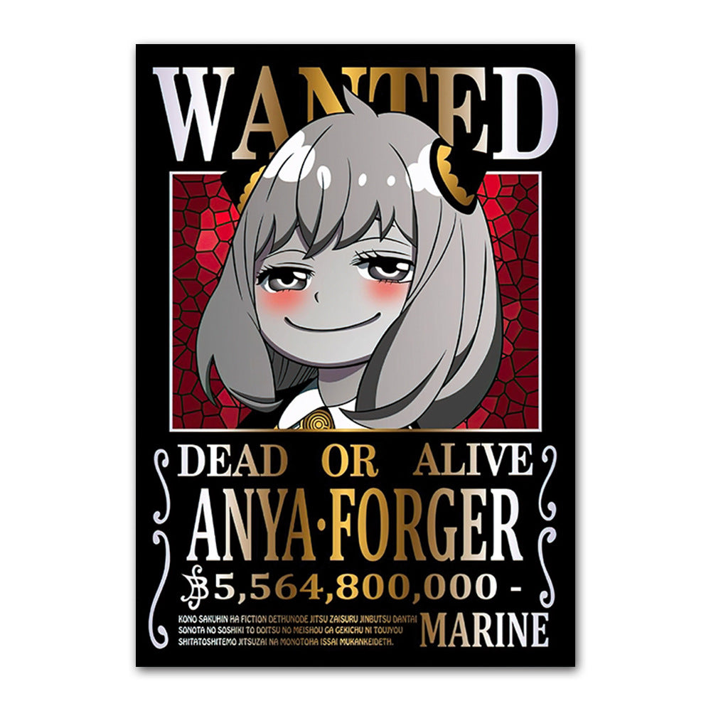 One Piece poster Wanted Order One Piece Bounty Order Luffy Chopper Anime Canvas Painting
