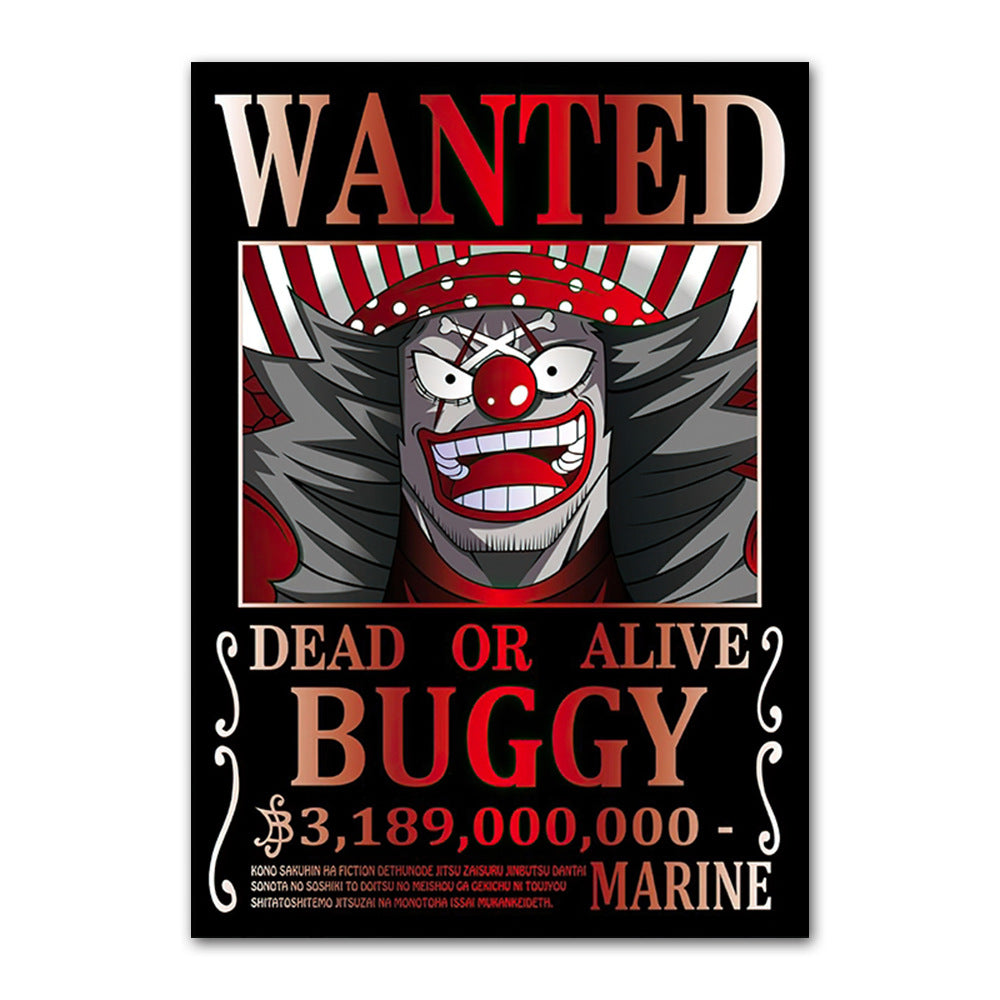 One Piece poster Wanted Order One Piece Bounty Order Luffy Chopper Anime Canvas Painting