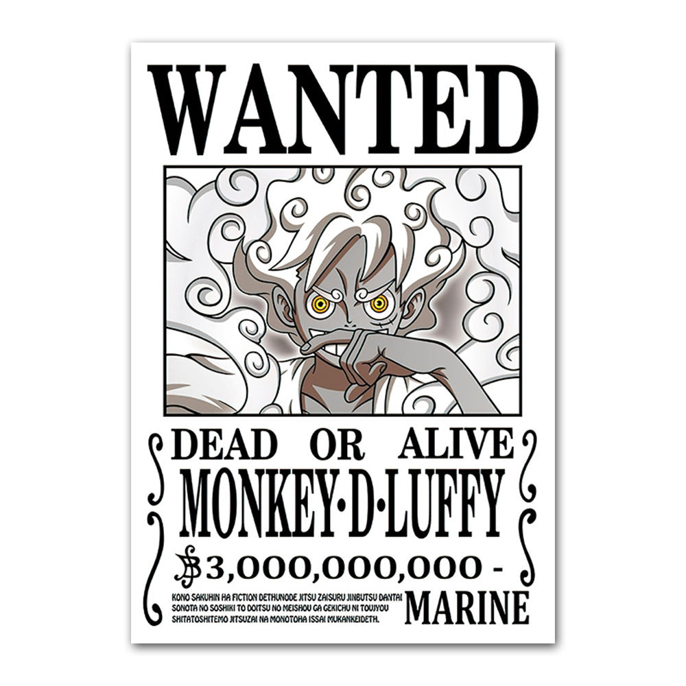 One Piece poster Wanted Order One Piece Bounty Order Luffy Chopper Anime Canvas Painting