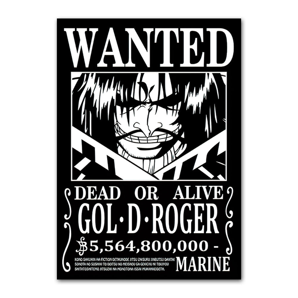 One Piece poster Wanted Order One Piece Bounty Order Luffy Chopper Anime Canvas Painting