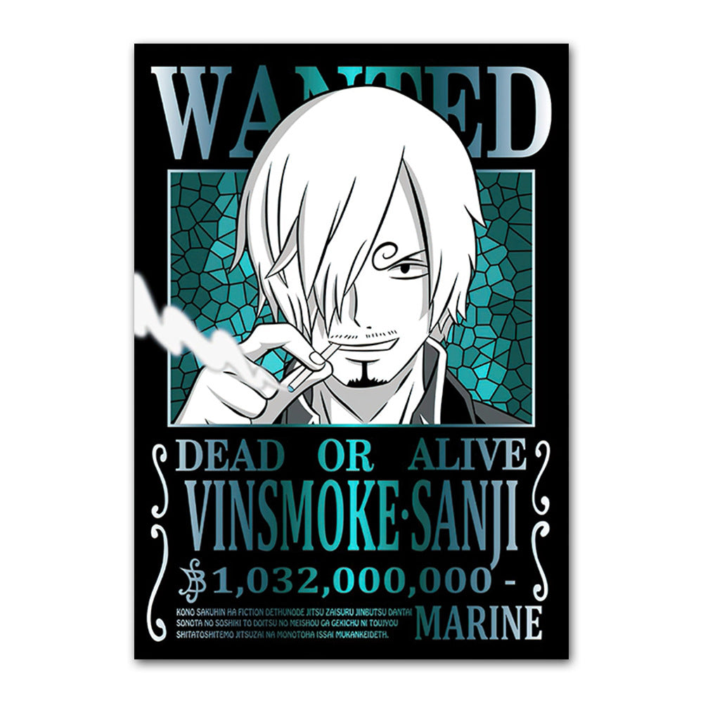 One Piece poster Wanted Order One Piece Bounty Order Luffy Chopper Anime Canvas Painting