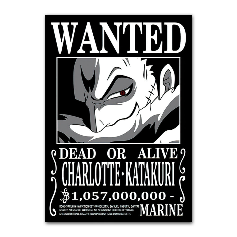 One Piece poster Wanted Order One Piece Bounty Order Luffy Chopper Anime Canvas Painting
