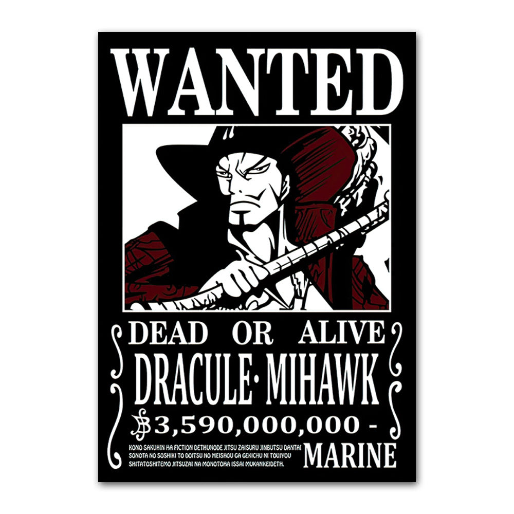 One Piece poster Wanted Order One Piece Bounty Order Luffy Chopper Anime Canvas Painting