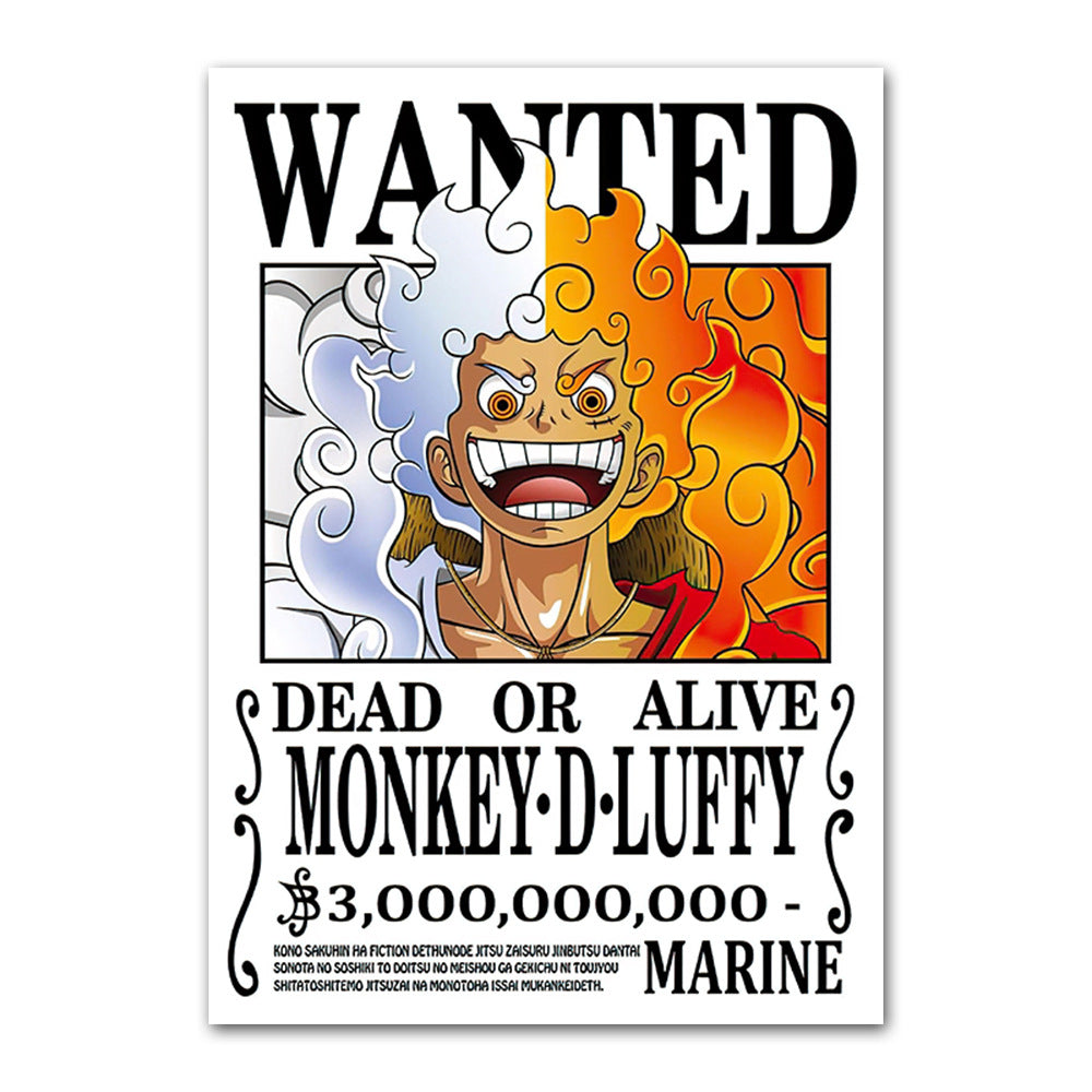 One Piece poster Wanted Order One Piece Bounty Order Luffy Chopper Anime Canvas Painting