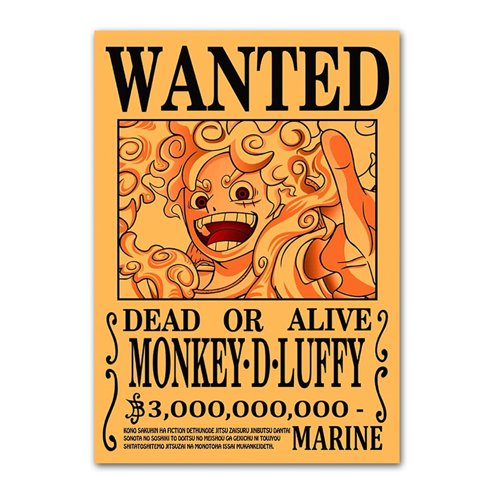 One Piece poster Wanted Order One Piece Bounty Order Luffy Chopper Anime Canvas Painting
