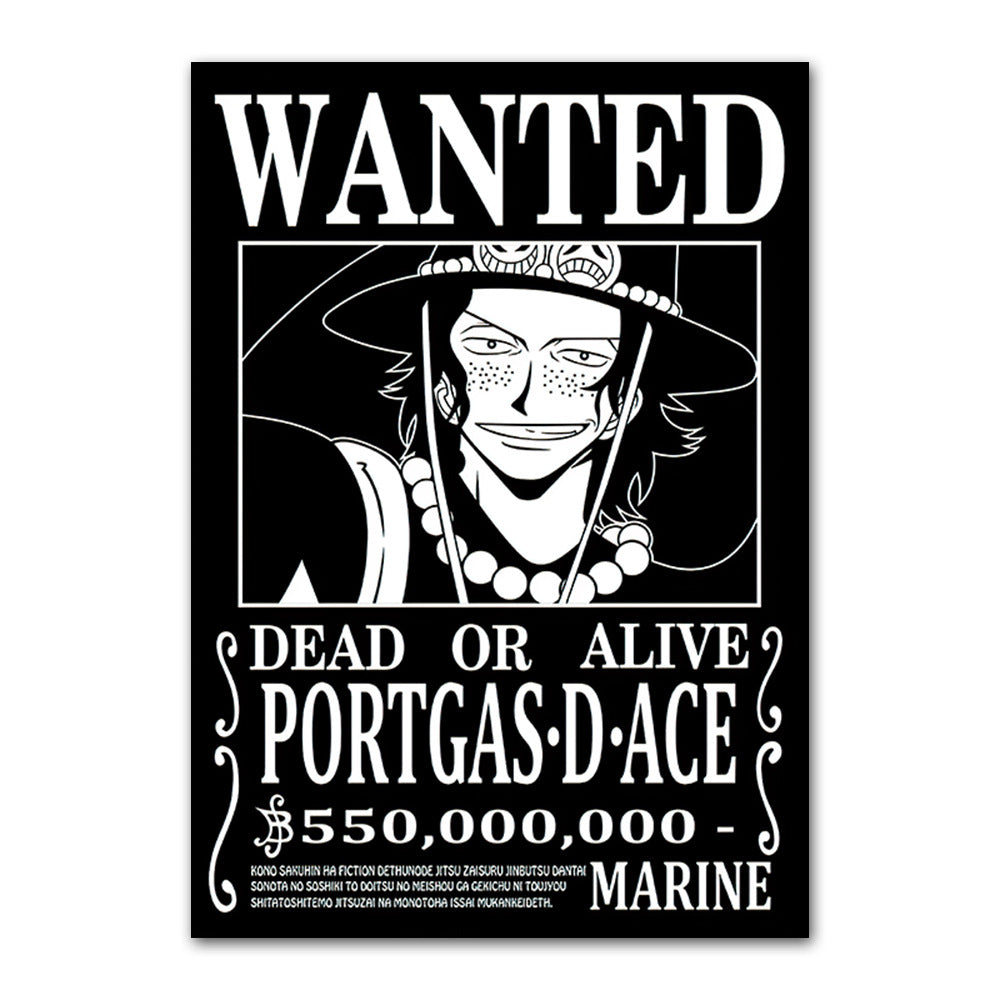 One Piece poster Wanted Order One Piece Bounty Order Luffy Chopper Anime Canvas Painting