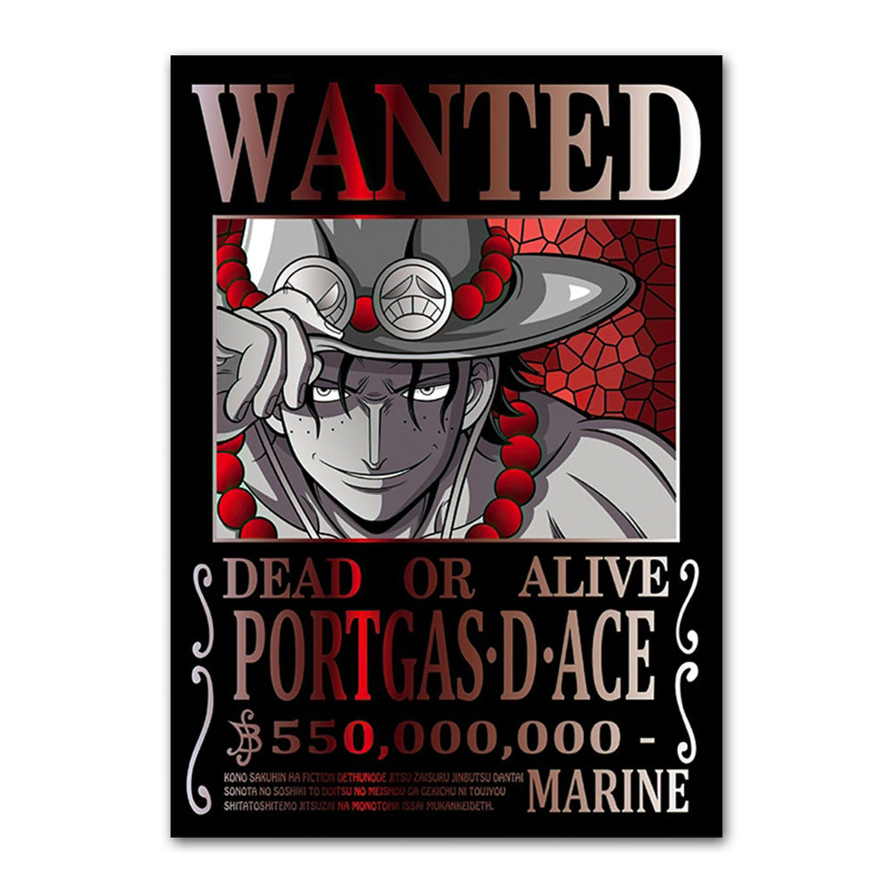 One Piece poster Wanted Order One Piece Bounty Order Luffy Chopper Anime Canvas Painting