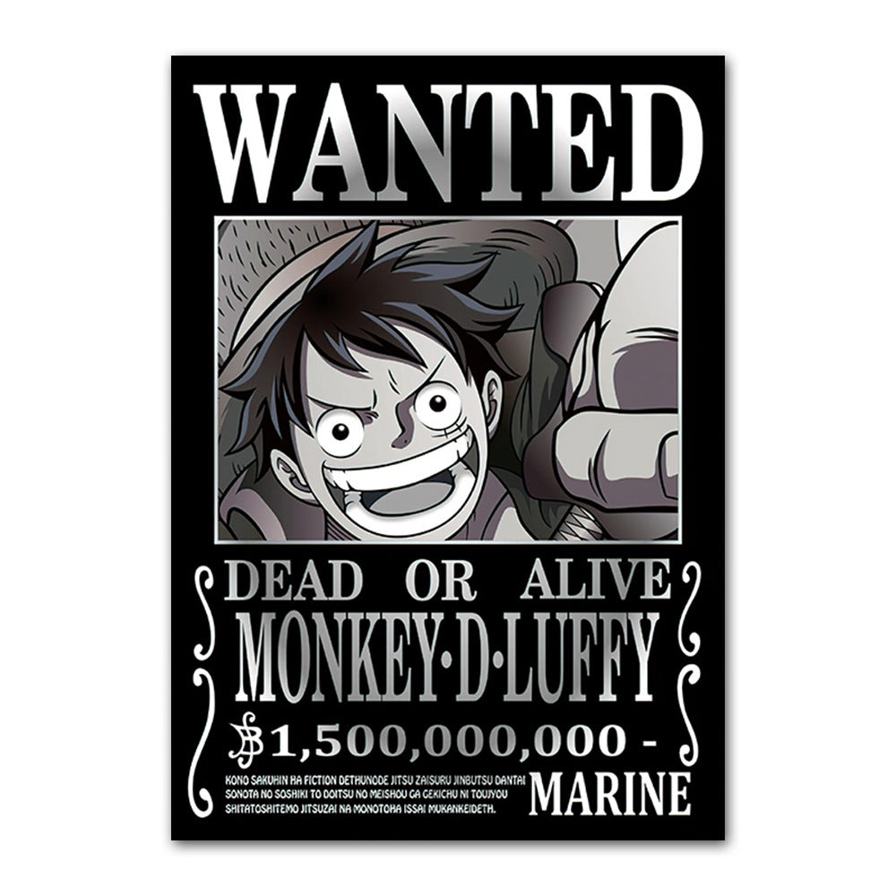 One Piece poster Wanted Order One Piece Bounty Order Luffy Chopper Anime Canvas Painting